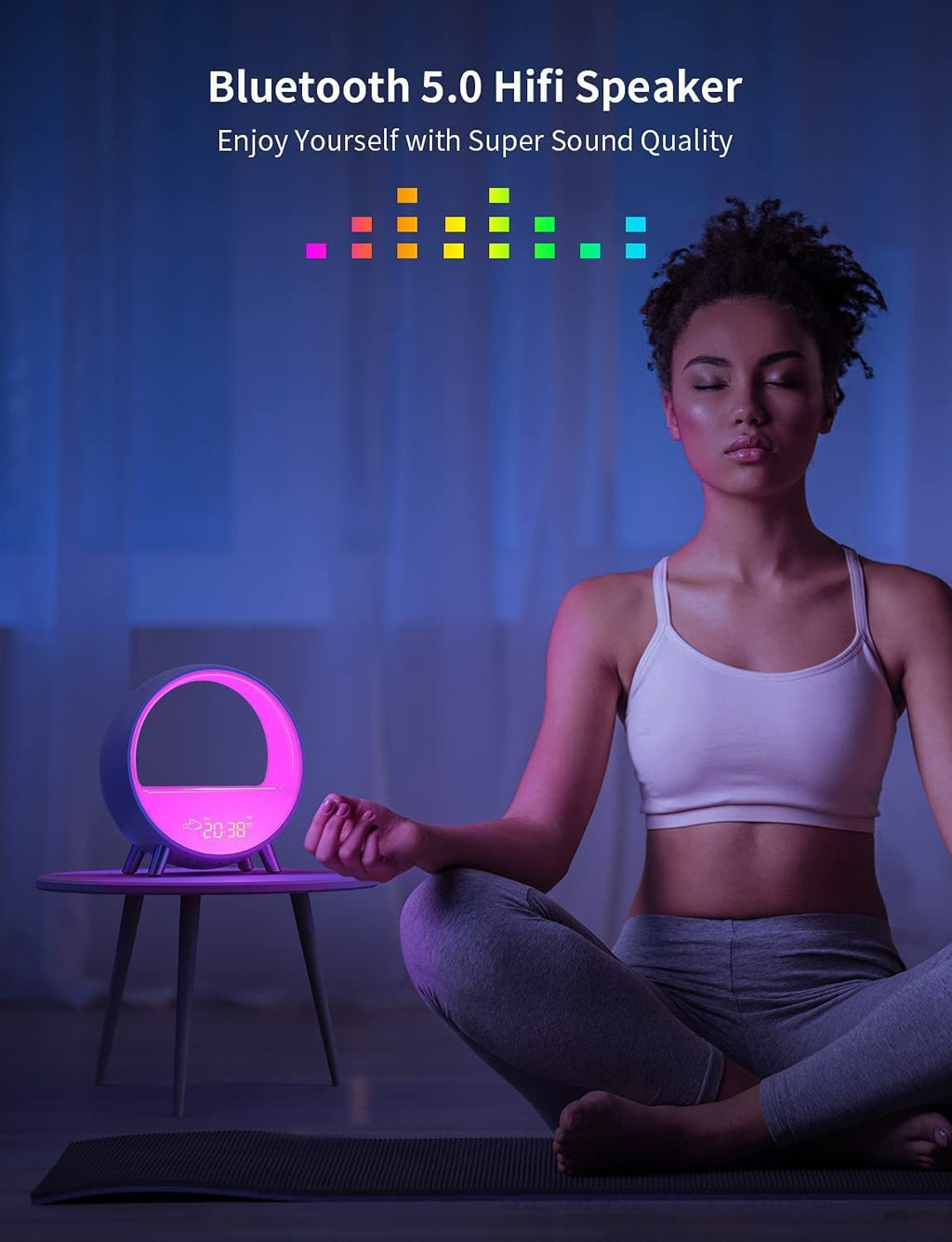 Atmosphere Lamp Bluetooth Speaker Smart Alarm Clock Night Light WiFi Wake Up Light Sunrise Sunset Lamp