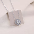 Lucky Flower - A Fashionable And Light Luxury Jewelry Pendant Necklace Set With Top-quality Moissanite, S925 Silver Plated Platinum
