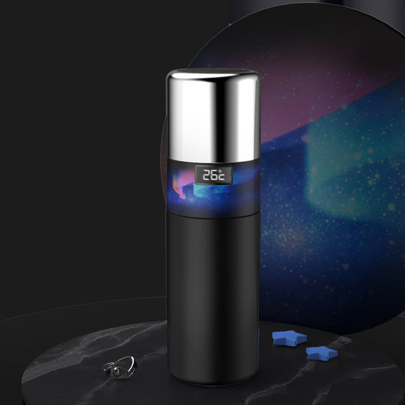 Intelligent Temperature Display 55 Degrees Fast Cooling Vacuum Cup 304 Stainless Steel CPU Creative Cooling Car Cup Water Bottle