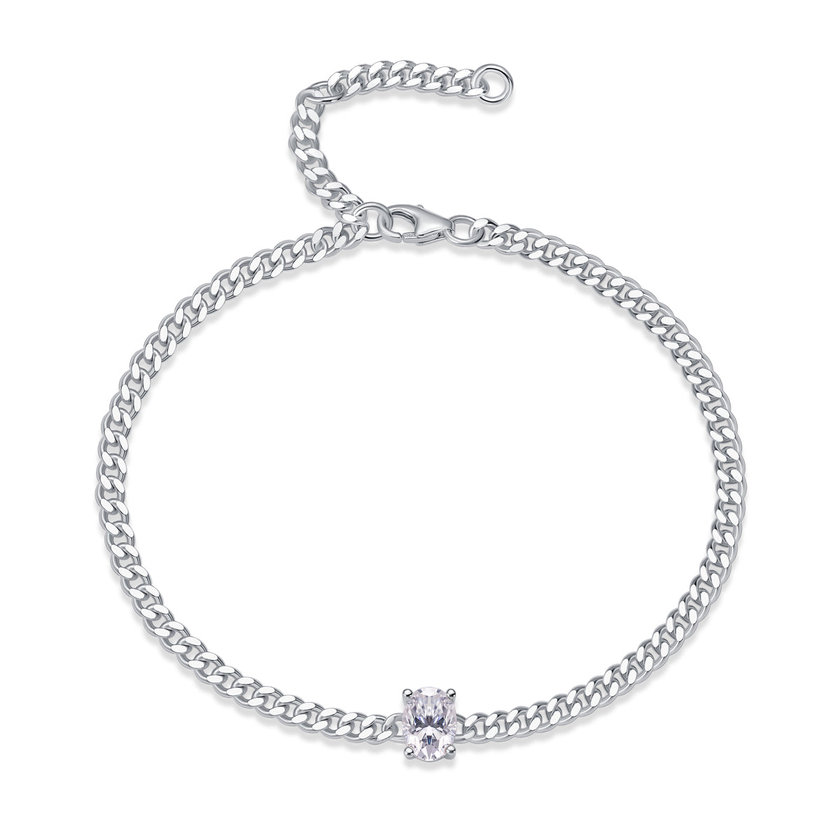 Breakthrough - Set With Top-quality Moissanite, Fashionable And Light Luxury Jewelry Silver Bracelet S925, Silver-plated Platinum
