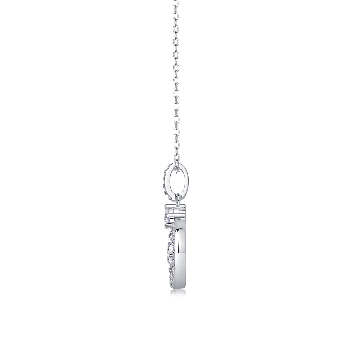 Love Ring - A Fashionable And Light Luxury Jewelry Pendant Necklace Set With Top-quality Moissanite, S925 Silver Plated Platinum