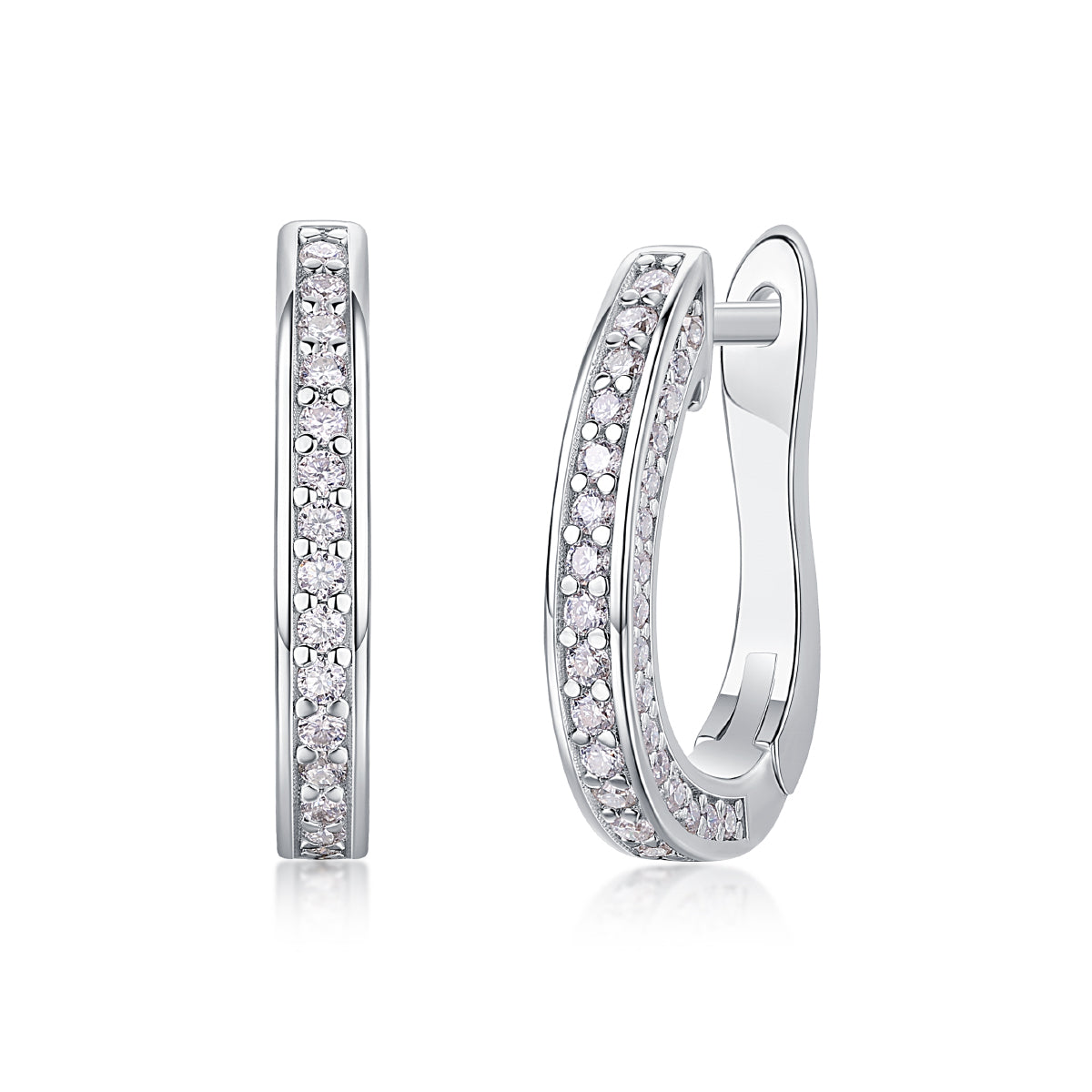 1Highlight - S925 Moissanite Sterling Silver Earrings With Platinum-plated Stud Earrings, Fashionable, Trendy And Affordable Diamond Jewelry Prohibit Tk Sales