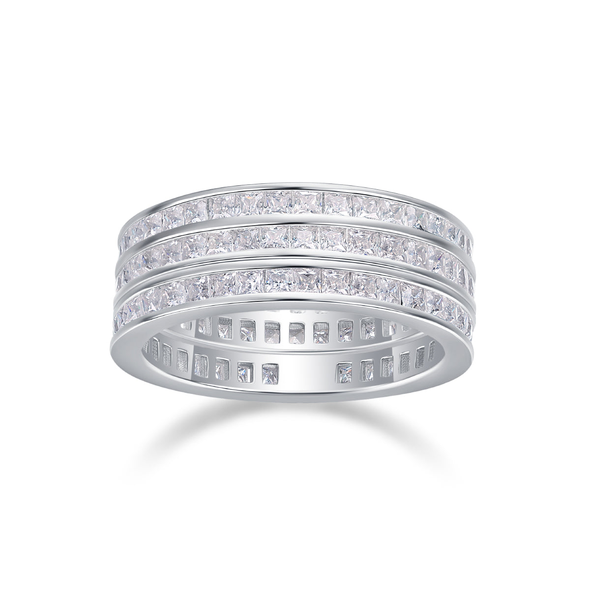 Unrestrained Growth - A Wedding Ring Set With Top-quality Moissanite S925 Silver And Platinum-plated Diamond Can Be Tested With A Diamond Pen