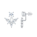 A Luxurious And Fashionable Minimalist Jewelry Earring Set Featuring Top-quality Moissanite Stones, Made Of S925 Silver Electroplated With Platinum.