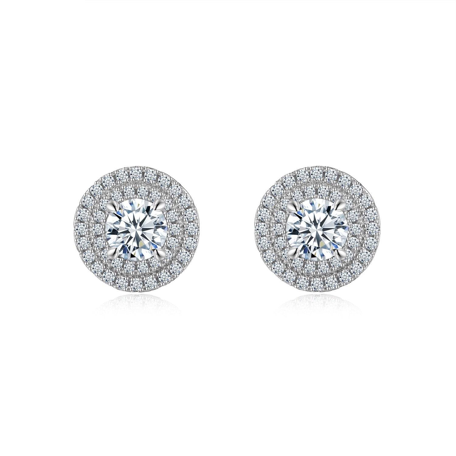 A Luxurious And Fashionable Minimalist Jewelry Earring Set Featuring A 0.5-carat Top-quality Morganite, Made Of S925 Silver Electroplated With Platinum.