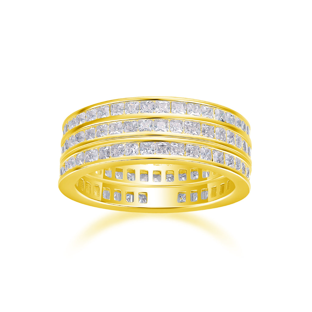 Unrestrained Growth - A Wedding Ring Set With Top-quality Moissanite S925 Silver And Platinum-plated Diamond Can Be Tested With A Diamond Pen
