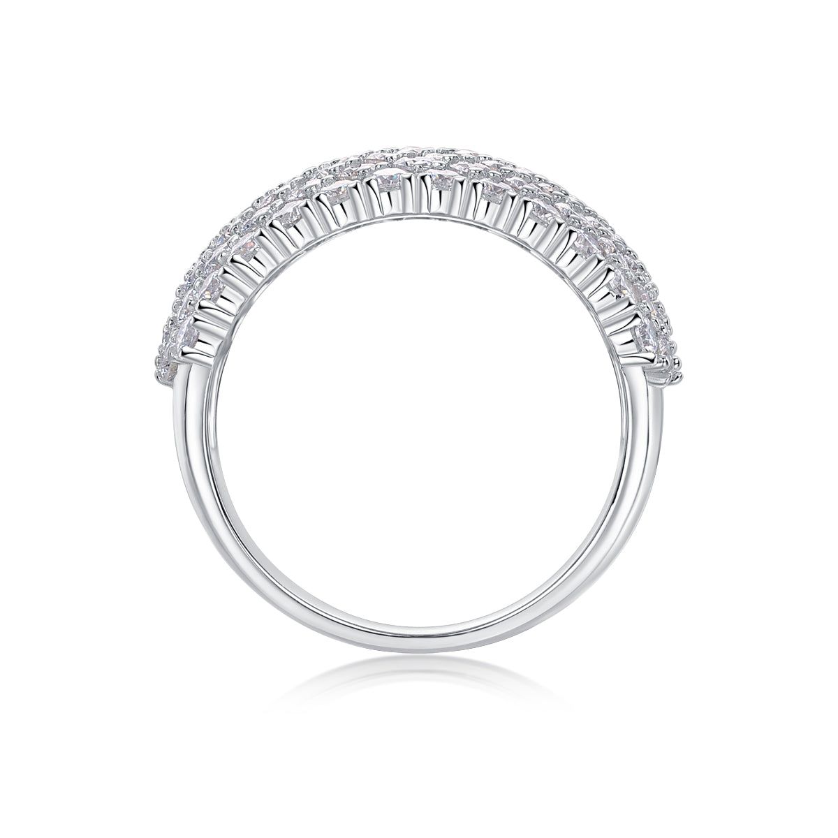 Dynamic And Dazzling - A Wedding Ring Set With Top-quality Moissanite S925 In Silver And Platinum-plated. The Ring Can Be Inspected With A Diamond Pen