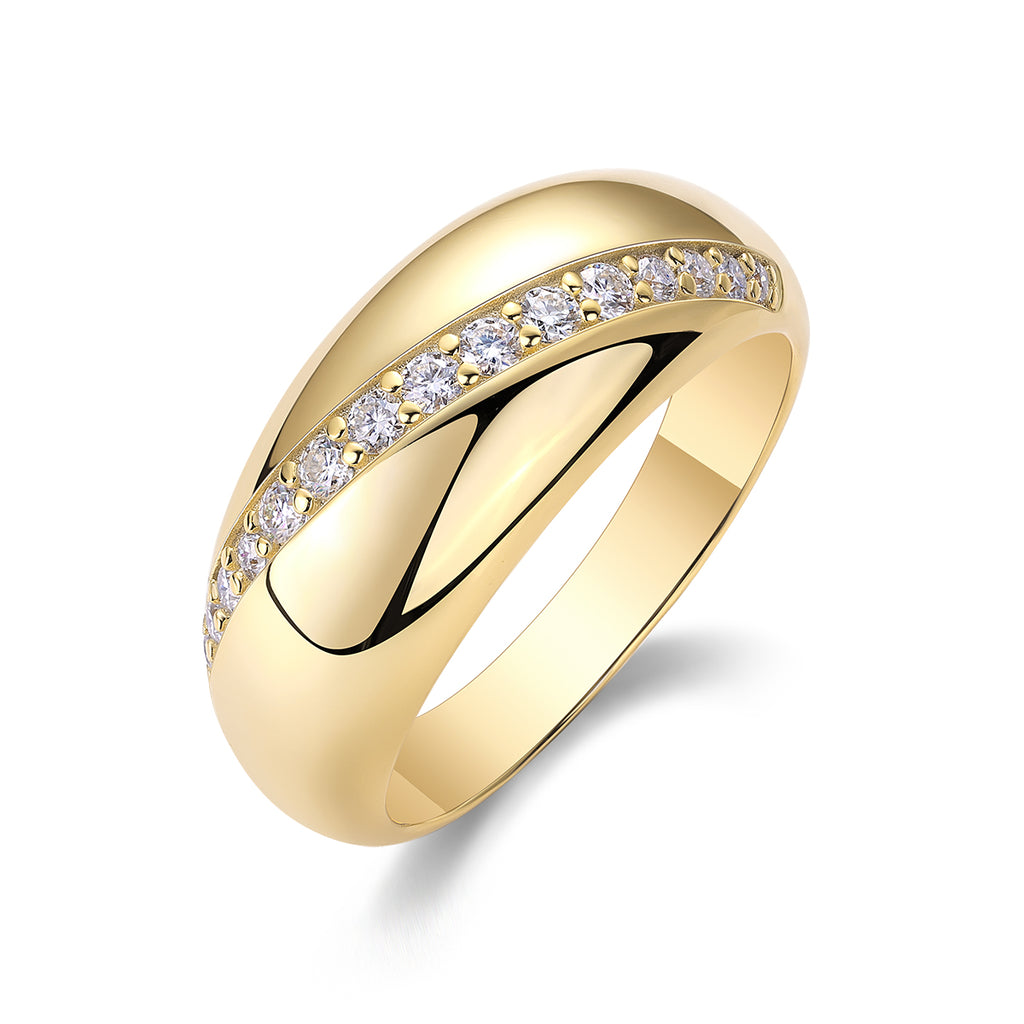 Elegant And Simple - A Luxurious And Fashionable Light Luxury Jewelry Silver Ring Set With Top-quality Moissanite, S925 Silver Plated With Platinum
