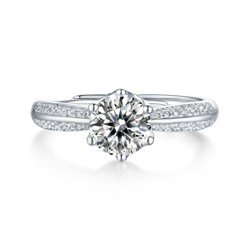 1Moissanite Diamond Wedding Ring Luxury Fashion Silver Ring Prohibit TikTok sales