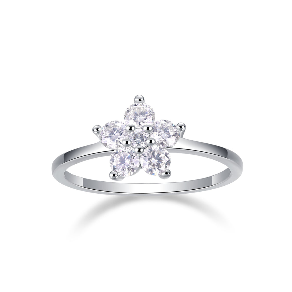 A Luxurious And Fashionable Light Luxury Jewelry Silver Ring Set With Top-quality Moissanite, S925 Silver Plated With Platinum