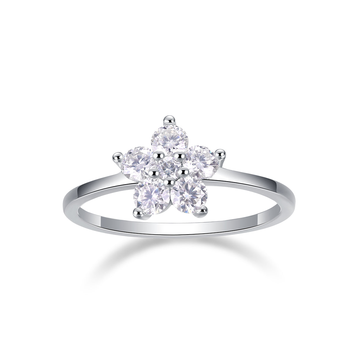 A Luxurious And Fashionable Light Luxury Jewelry Silver Ring Set With Top-quality Moissanite, S925 Silver Plated With Platinum