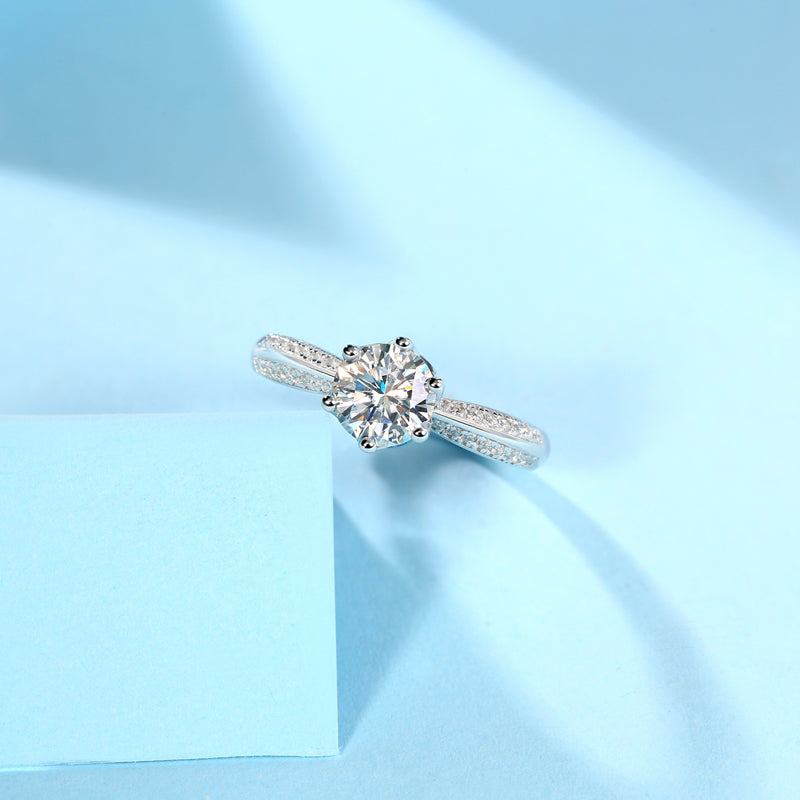1Moissanite Diamond Wedding Ring Luxury Fashion Silver Ring Prohibit TikTok sales