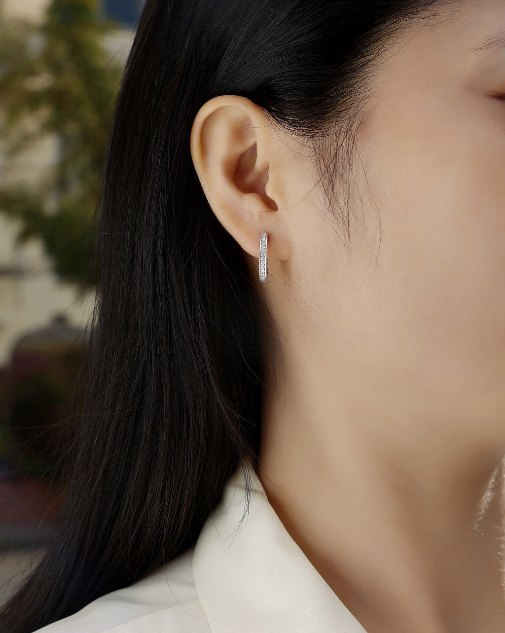 1Highlight - S925 Moissanite Sterling Silver Earrings With Platinum-plated Stud Earrings, Fashionable, Trendy And Affordable Diamond Jewelry Prohibit Tk Sales