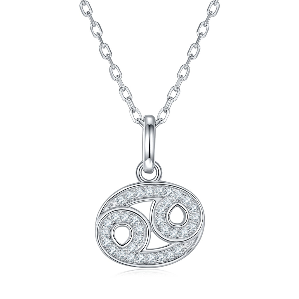 12 Zodiac Signs - Cancer, Set With Top-quality Moissanite, Luxurious And Fashionable Light Luxury Trend Jewelry, Silver Necklace, Pendant S925, Silver-plated Platinum