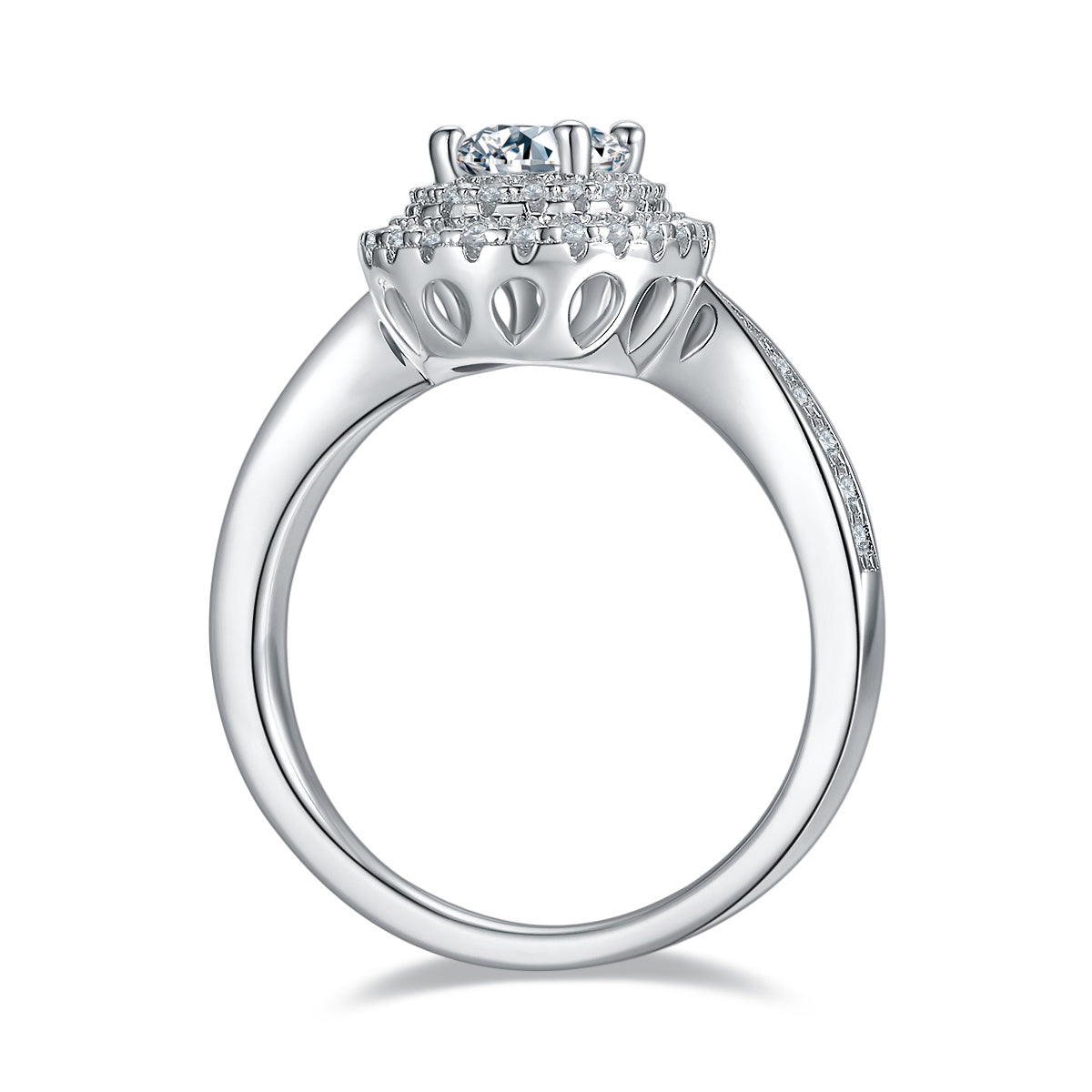 Egg-shaped Moissanite Set With Top-quality Moissanite Luxury, Fashionable And Light Luxury Jewelry Silver Ring S925 Silver Plated With Platinum