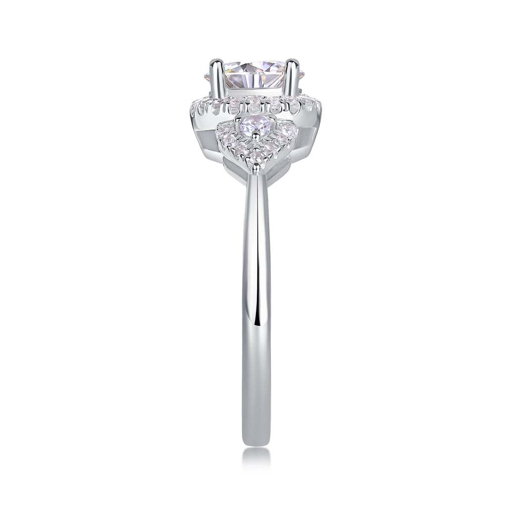 Light And Shadow - A Wedding Ring Set With Top-quality Moissanite S925 Silver And Platinum-plated Diamond Can Be Inspected With A Diamond Pen