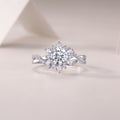 Hidden Poetry - A Wedding Ring Set With 1-carat Top-quality Moissanite S925 Silver And Platinum-plated Diamond Can Be Inspected With A Diamond Pen