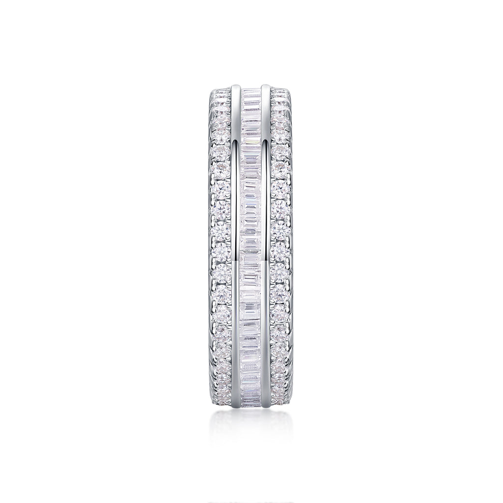 1Square Diamond Arrangement, Double Array Diamonds, Luxury Fashion Moissanite Silver Ring Prohibit TikTok sales