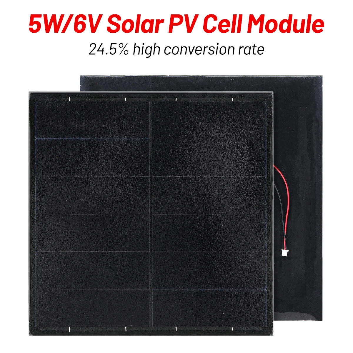 Mini Solar Panel 5W 6V Cell Module Photovoltaic Board Outdoor DIY 175mmx175mm Solar Charging Pane for Battery Charger With Wire
