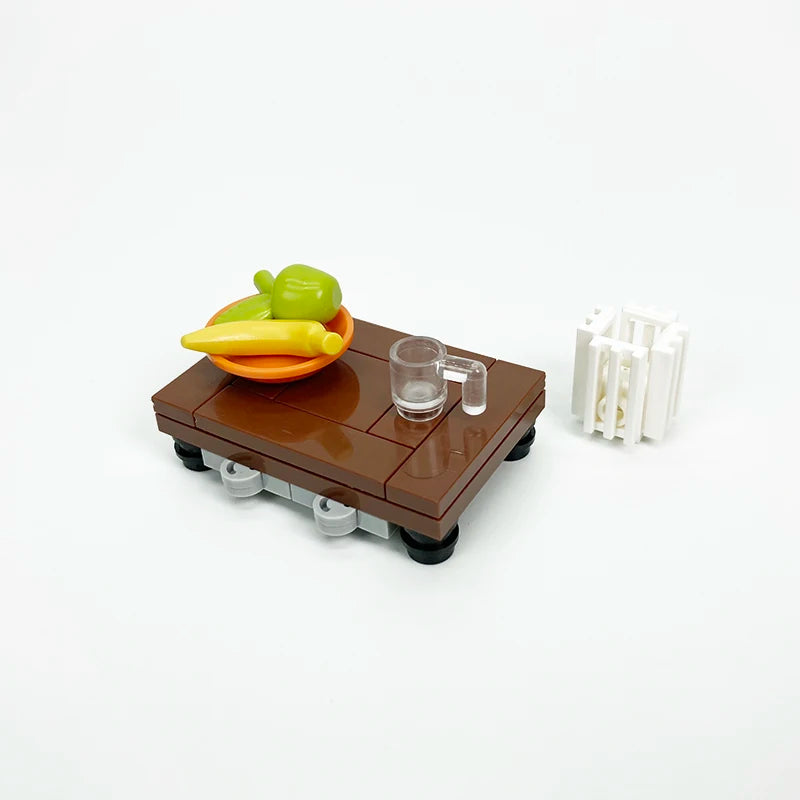 MOC House Furniture Building Blocks City Kitchen Accessories DIY Toys Bed Sofa Piano Bricks Parts Toys for Kids Boys Gifts