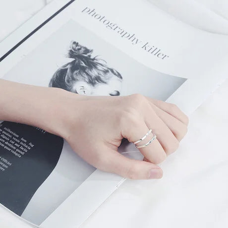 Trendy Bijoux Women BFCLUB  Silver Color  Ring Jewelry for Double"X" Cross Statement Ring Bague anillos Silver Fine Jewelry