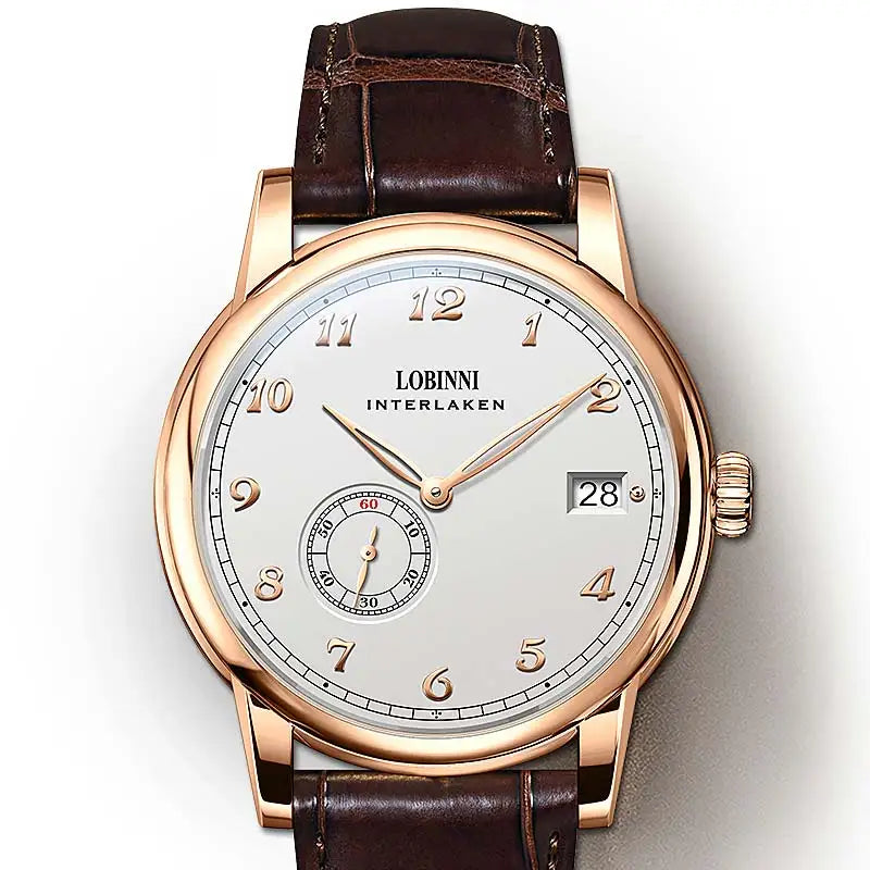 Lobinni Switzerland Luxury Brand 2021 New Products Mens Watch Mini Rotor Movement Watch Super Thin Automatic Mechanical Watch