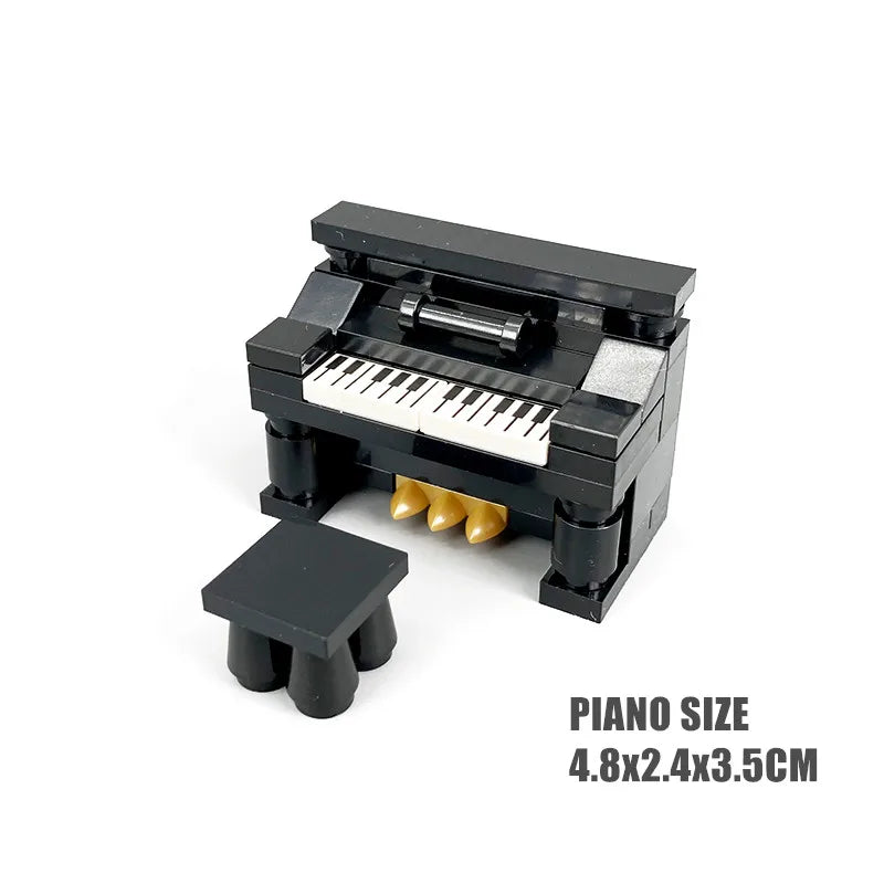 MOC House Furniture Building Blocks City Kitchen Accessories DIY Toys Bed Sofa Piano Bricks Parts Toys for Kids Boys Gifts