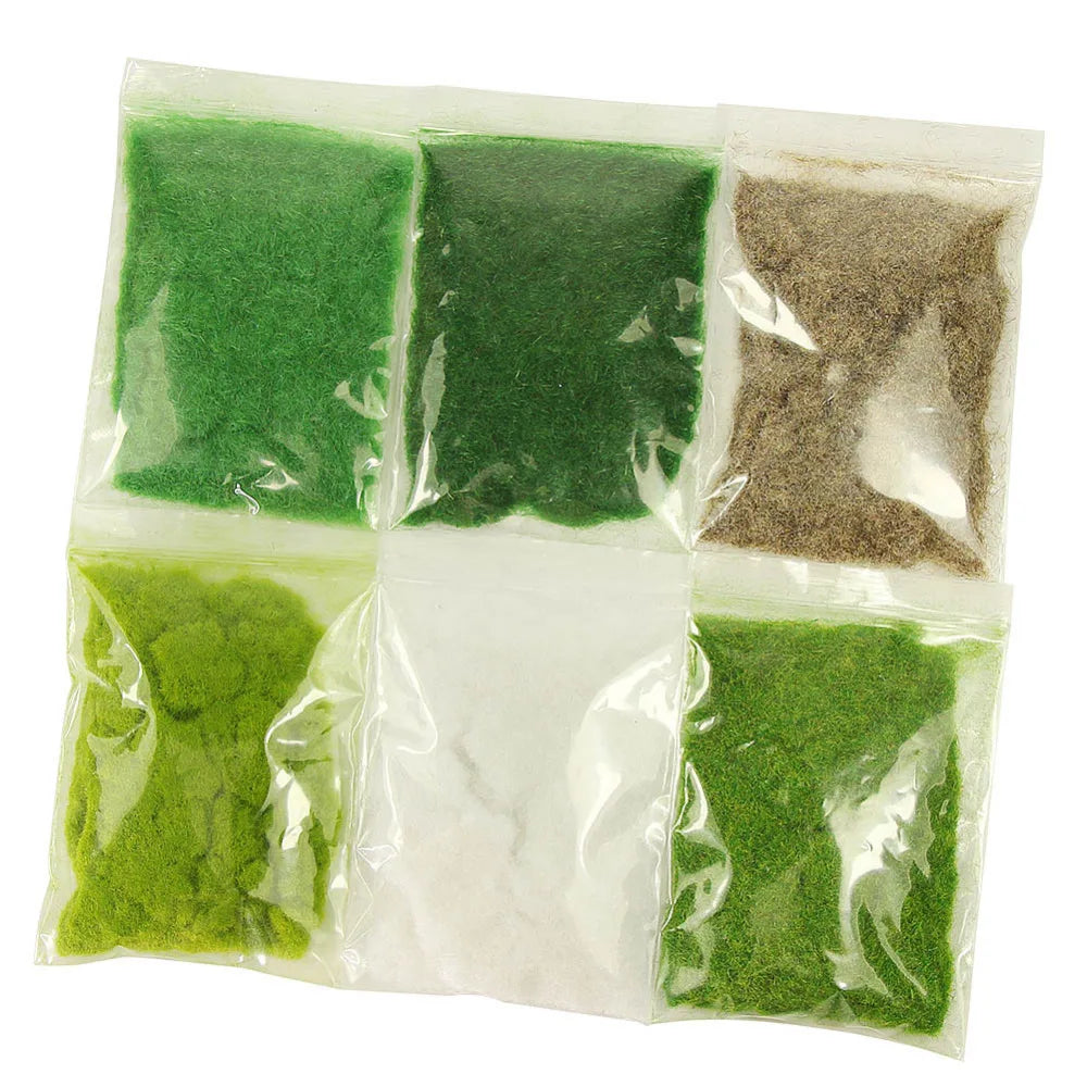 Evemodel 60g/120g Mixed Six Colors 3mm Grass Powder Flock Nylon Model Building Material CFA5