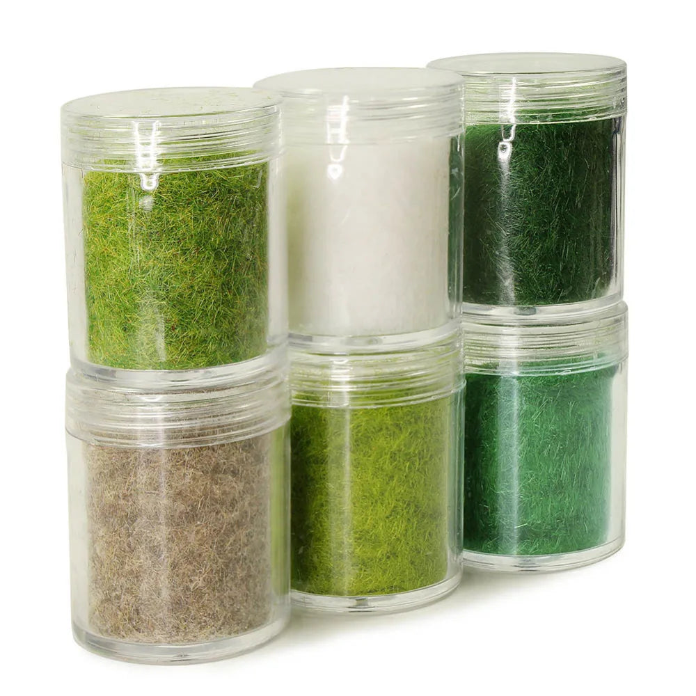 Evemodel 60g/120g Mixed Six Colors 3mm Grass Powder Flock Nylon Model Building Material CFA5