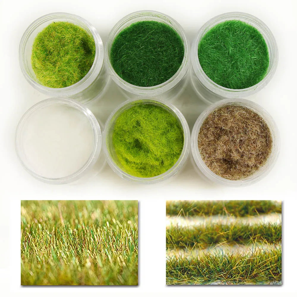 Evemodel 60g/120g Mixed Six Colors 3mm Grass Powder Flock Nylon Model Building Material CFA5