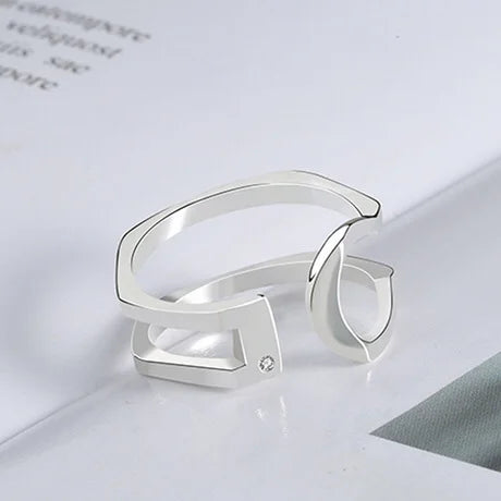 Trendy Bijoux Women BFCLUB  Silver Color  Ring Jewelry for Double"X" Cross Statement Ring Bague anillos Silver Fine Jewelry