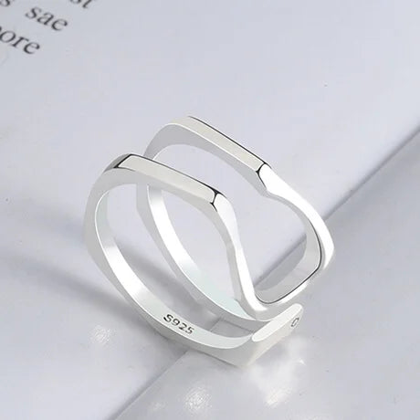 Trendy Bijoux Women BFCLUB  Silver Color  Ring Jewelry for Double"X" Cross Statement Ring Bague anillos Silver Fine Jewelry