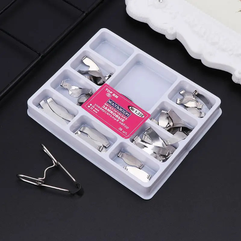 36 pcs Dental Saddle Contoured Metal Matrices Universal with Spring Clip G8TC