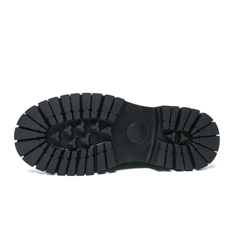 High-end luxury leather shoes for men British height-increasing thick-soled trendy shiny surface casual loafers on one foot