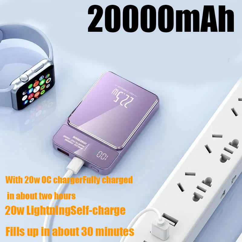 For IPhone Huawei and Xiaomi 22.5W 20000mAh Fast charging Magnetic Wireless Small Portable Power Bank Is Suitable Batterypacks