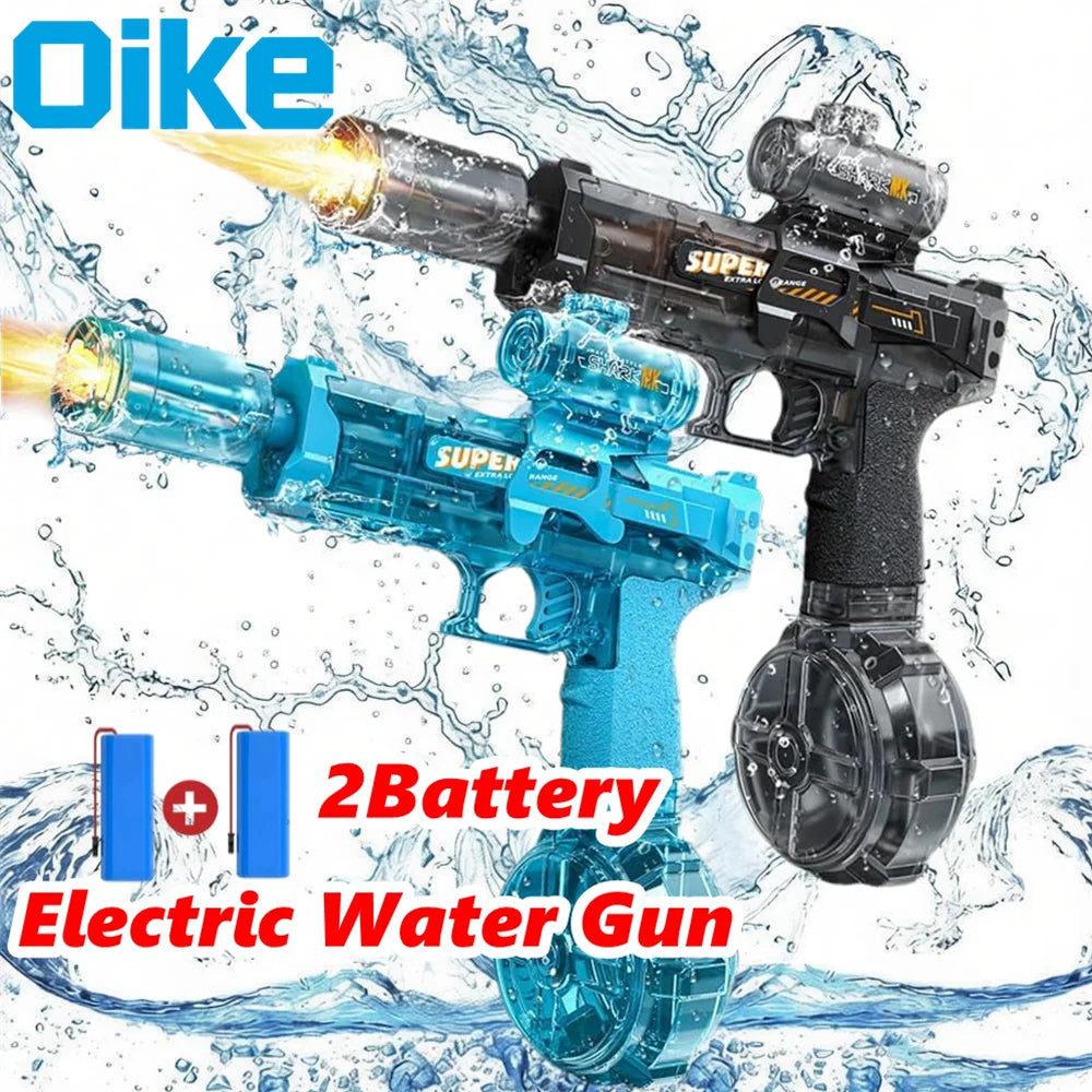 Electric Water Gun for Adult Kid Children WaterGun with LED Light Squirt Water Blaster Summer Outdoor Pool Party Boy Girl Toy