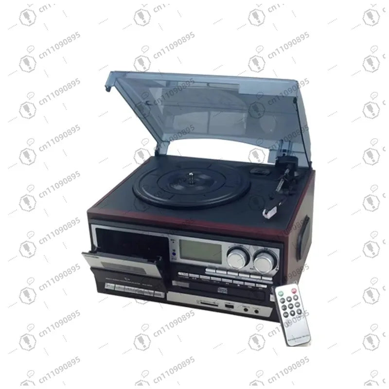Classic Vintage Design 6-in-1 Audio Turntable Phono & Vinyl Turntable LP & Gramophone with Computer Link/3-Speed LP