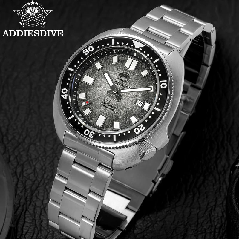 ADDIESDIVE Men Watch Sapphire Glass AR Coated Quartz Watches Luminous 200m Waterproof Turtle Diver Watch Reloj Hombre AD2511