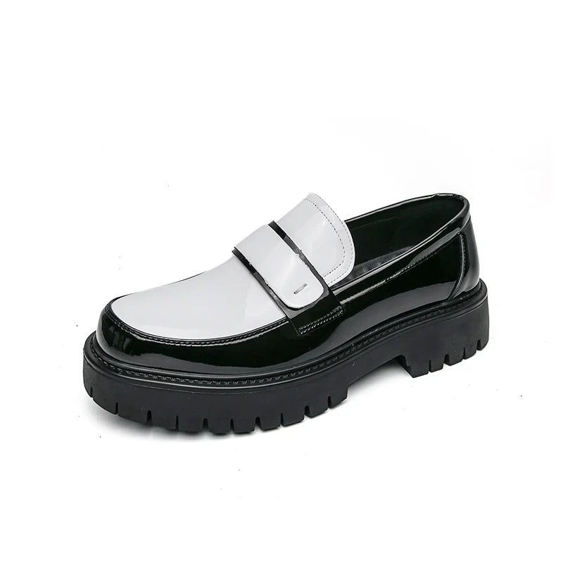 Trendy Designer Style Comfortable Shoes Luxury Brand Low Heeled White Loafers Leather Leisure Fashionable Nightclub Music Shoes