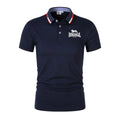 LONSDALE Stylish Letter Print Polo Shirt, Men's Casual Collared Short-Sleeve Shirt, Harajuku Style Loose Fit Top