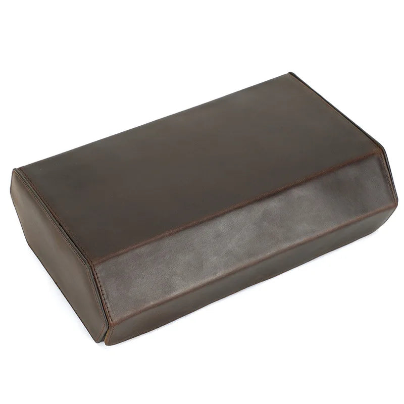 High-end Leather 8 Slot Watch Boxes Organizer for Men Travel Storage Display Bag Luxury Retro Crazy Horse Skin Fall Prevention