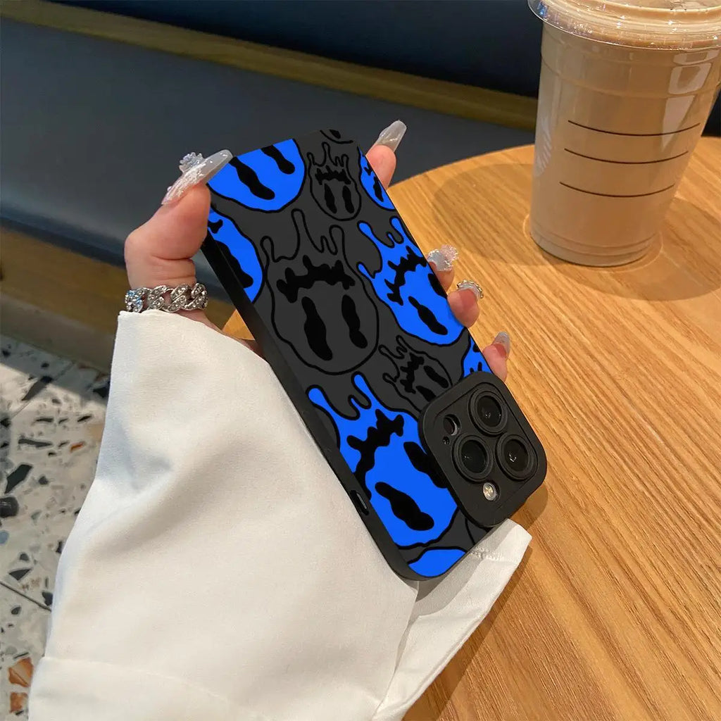 For IPhone 16 Pro Max 15 Pro 14Plus 13 12 11 Fashion Smile Face Pattern Phone Case, Phone Accessories Compatible with