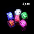 6PCS Colorful Bathtub Light Up Toy Luminous LED Ice Cube Party Supplies Waterproof Glowing Cube Kids Bath Toy Birthday Xmas Gift