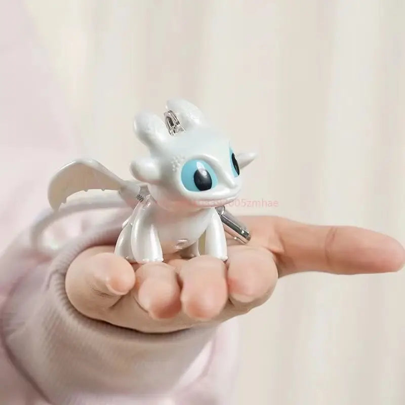 New Potdemiel How To Train Your Dragon Toothless Night Fury & Light Fury Keychain Cute Teeth Luminous Eyes Charm Bag Decor Gifts
