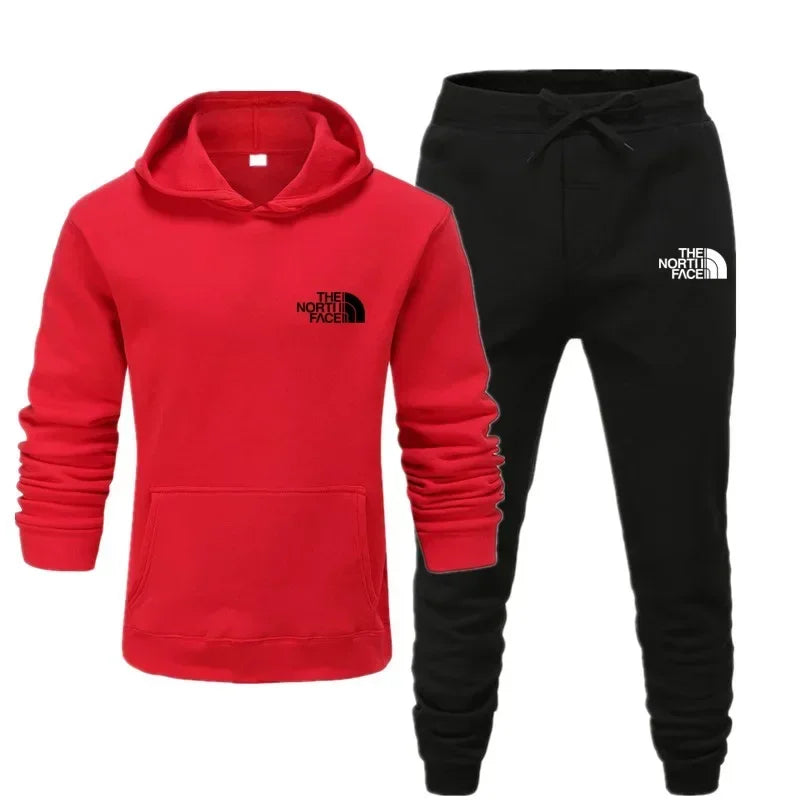 Autumn and winter printed men's and women's fashionable casual sportswear outdoor fitness jogging set hooded sportswear pants