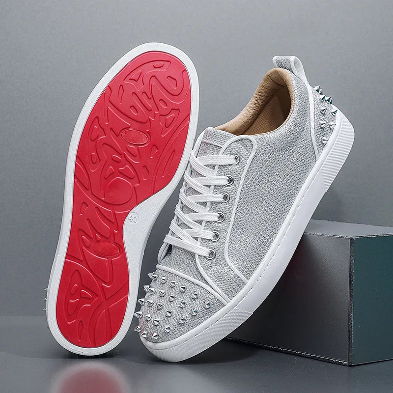 European Station Men's Casual Rivet Board Shoes Fashionable Sneakers For Man Lad Trendy Men's Footwear Flats