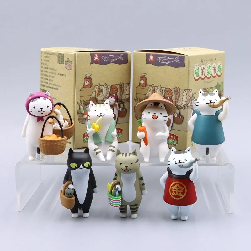 Cartoon Mofusand Meow'S Vegetable Market Series Blind Box Desktop Ornament Window Display Cute Doll Mystery Box Surprise Gifts