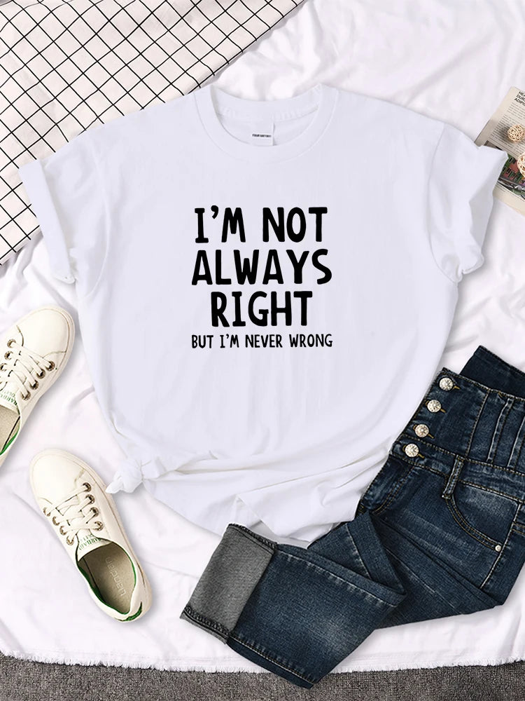 Women's T-Shirt Cool Interesting Letters Printed Tees Female Summer Tshirt Woman Round Neck Casual Tshirt Tops