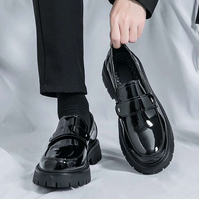 Trendy Designer Style Comfortable Shoes Luxury Brand Low Heeled White Loafers Leather Leisure Fashionable Nightclub Music Shoes
