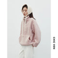 CHIC VEN Korean Women Sweatshirts New Loose Casual Plush Plaid Patchwork Drawstring Female Pullover Coat Autumn Winter 2025